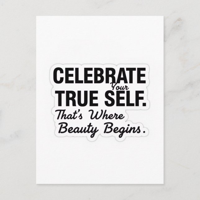 Celebrate True Self Sticker Postkarte (Vorderseite)