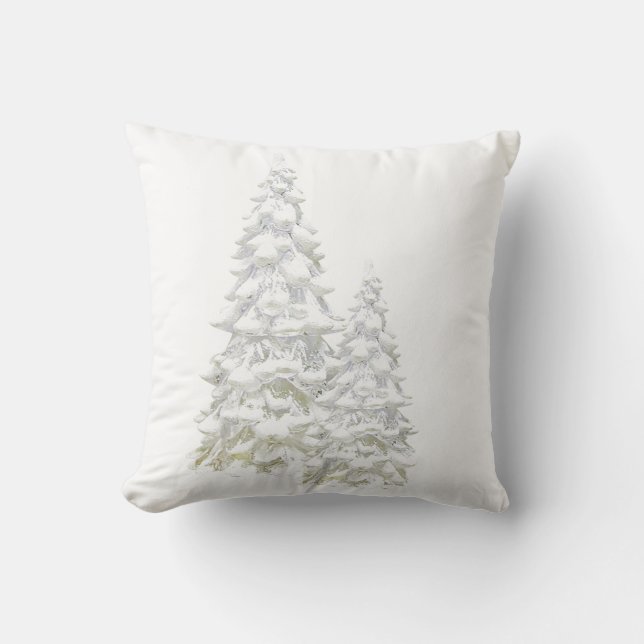 Celebrate Winter Snowy Tree Kopfkissen Kissen (Vorderseite)