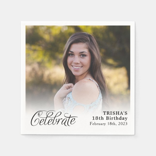 CelebrateVollständiges Foto Personalisiert Serviette (Vorderseite)