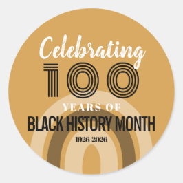 Celebrating 100 Years Of Black History Month Runder Aufkleber