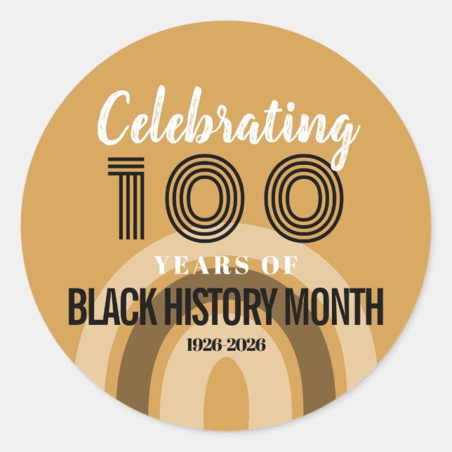 Celebrating 100 Years Of Black History Month Runder Aufkleber (Vorderseite)