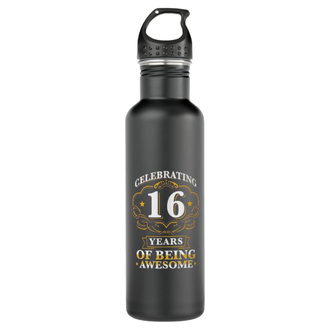 Celebrating 16 Years of Being Awesome Edelstahlflasche (Vorderseite)