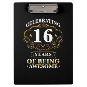 Celebrating 16 Years of Being Awesome Klemmbrett