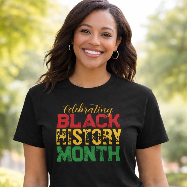 Celebrating Black History Month Typography T-Shirt (Von Creator hochgeladen)