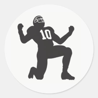 Celebrating Football Player Silhouette Runder Aufkleber