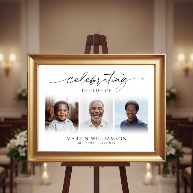 Celebrating the Life 3 Photos Memorial Poster (Von Creator hochgeladen)
