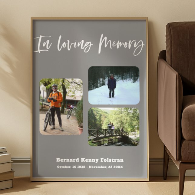 Celebrating the life Three Photos Funeral Poster (Von Creator hochgeladen)