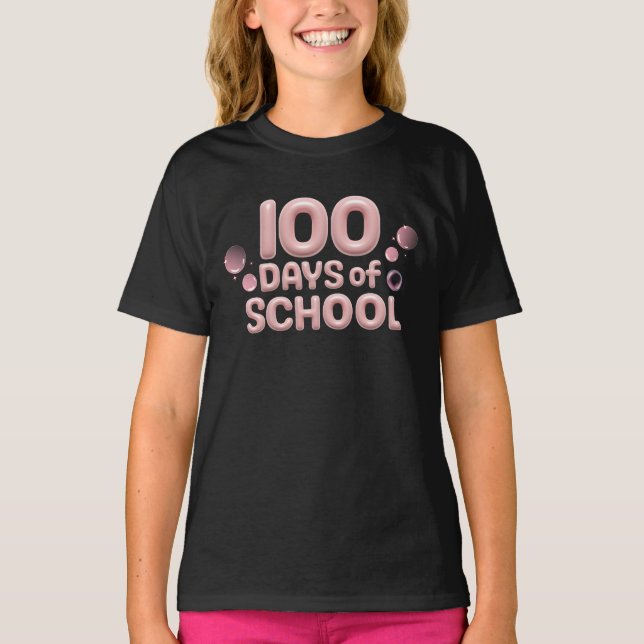 Celebration 100 Days of School Kids Girls' Basic T-Shirt (Vorderseite)