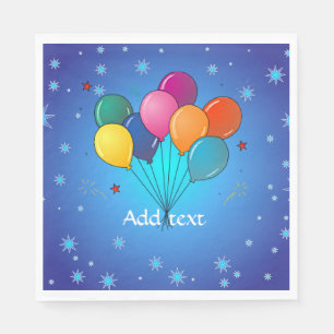 Celebration Balloons Template Serviette