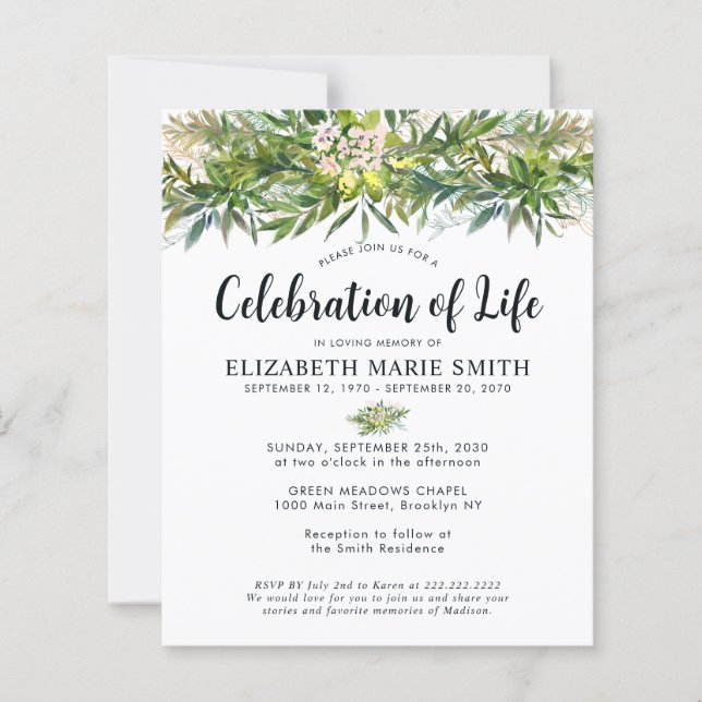 Célébration budgétaire de la verdure Feuille funér (Devant)