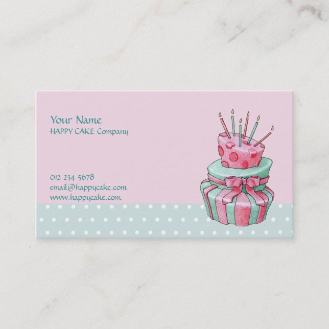 Celebration Cake Business Card Visitenkarte (Vorderseite)