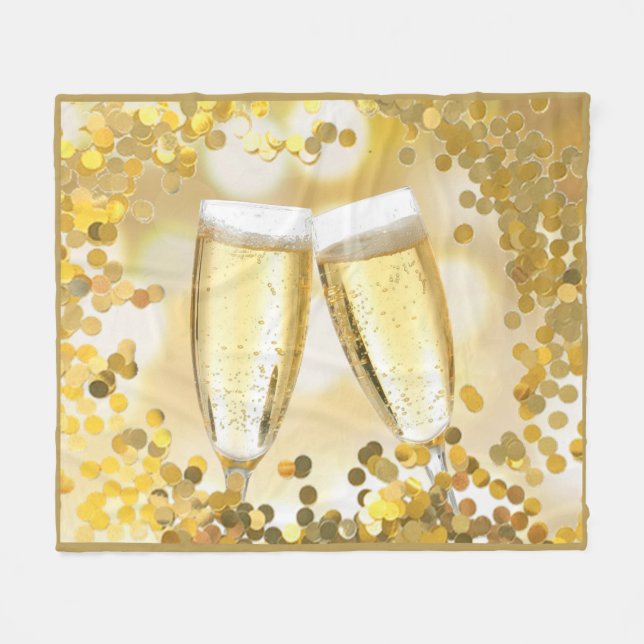 Celebration Champagne Glasses Fleecedecke (Vorderseite (Horizontal))
