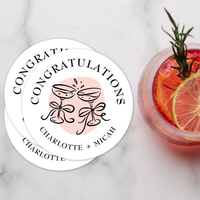 Celebration Cheers Doodle Runder Pappuntersetzer (Von Creator hochgeladen)