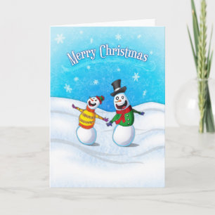 Célébration de la carte de Noël Snowman Joyeux