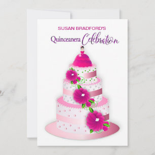 Célébration de la QUINCEANERA Invitation Gâteau 3 