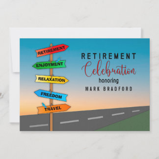 Célébration de la retraite Invitation Signes routi