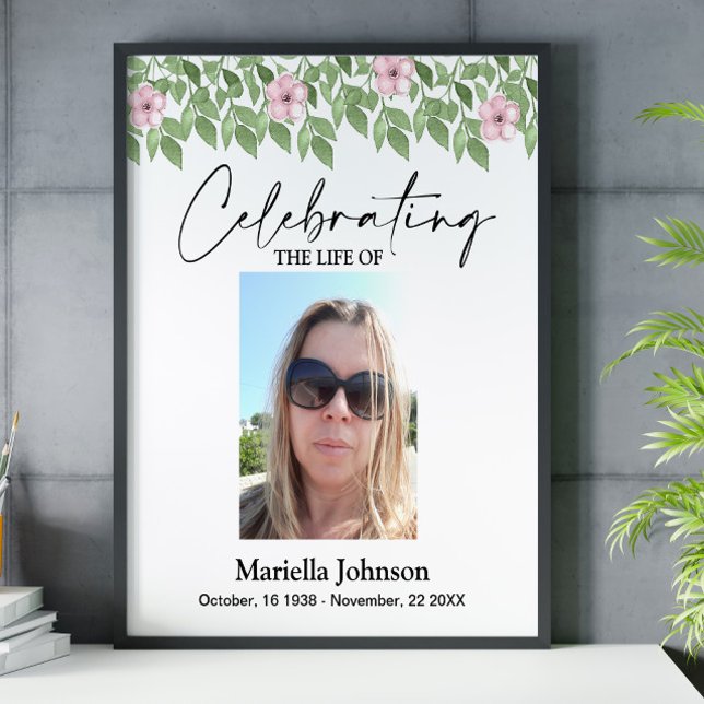 Célébration de la vie 16x20 Poster funéraire (Créateur téléchargé)