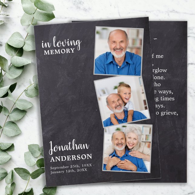 Célébration De La Vie 3 Photo Funéraire Carte De P (Créateur téléchargé)