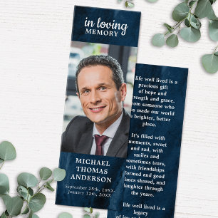 Célébration De La Vie Bleu Marbre Poème Signet