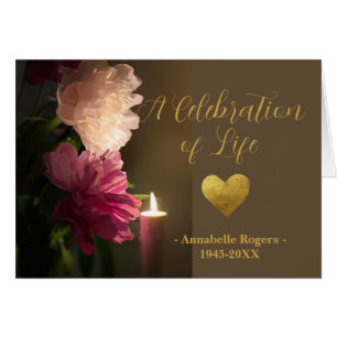Célébration de la vie Coeur d'or et pivoines