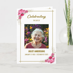 Célébration de la vie de la carte d'annonce pliée