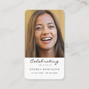 Célébration de la vie Funéraire Carte de prière ph