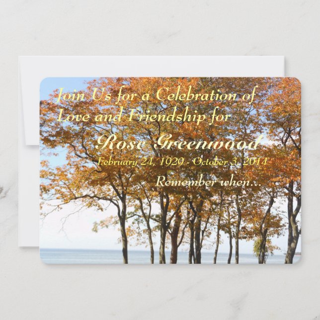 Célébration de la vie - Invitation (Devant)