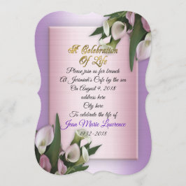 Célébration de la vie Invitation calla lys