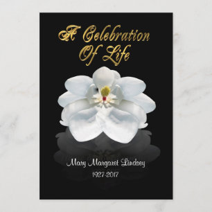 Célébration de la vie Invitation magnolia
