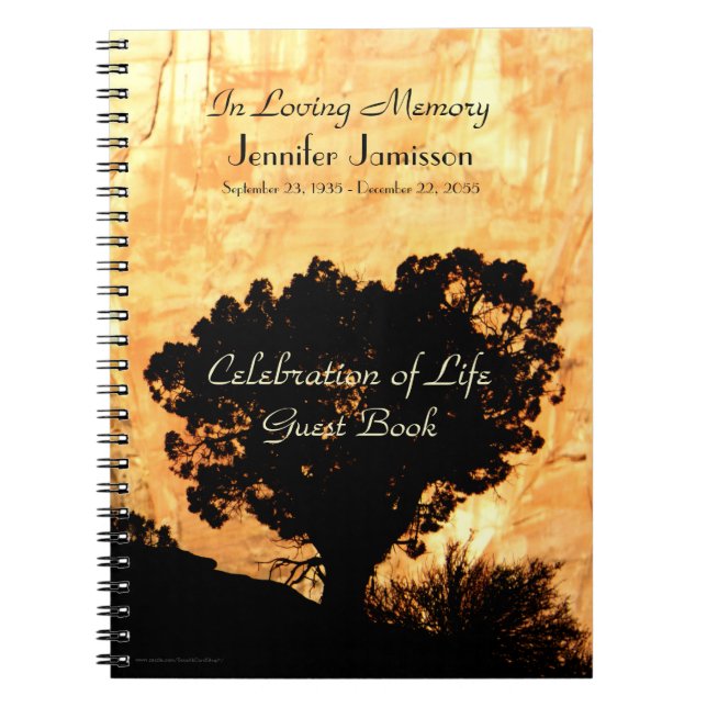 Célébration de la vie Livre d'invité Arbre solitai (Devant)