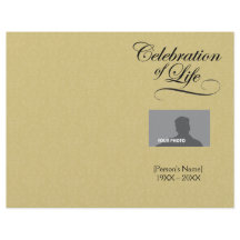 Célébration de la vie Memorial Programme or damask