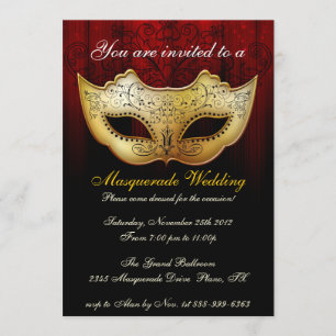 Célébration de Mariage mascarade Fancy Invitation