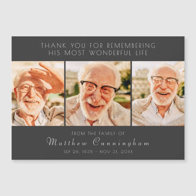 Célébration de sa vie Carte de remerciements moder (Devant)