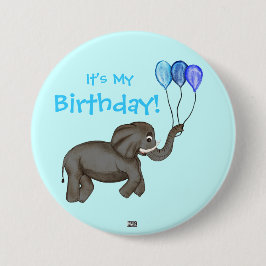 Celebration Elephant (blau) Button