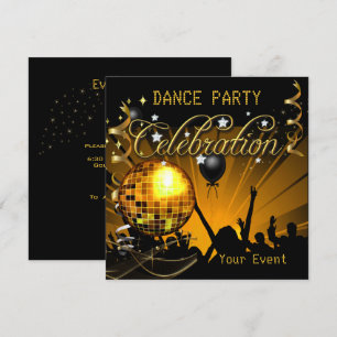 Celebration Gold Dance Party Diskothek Ball Event Einladung