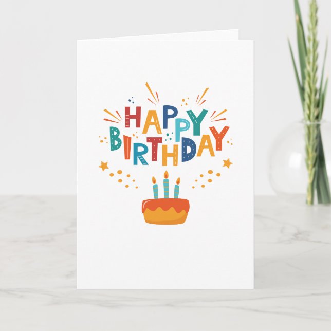 Celebration Happy Birthday Card Dankeskarte (Vorderseite)