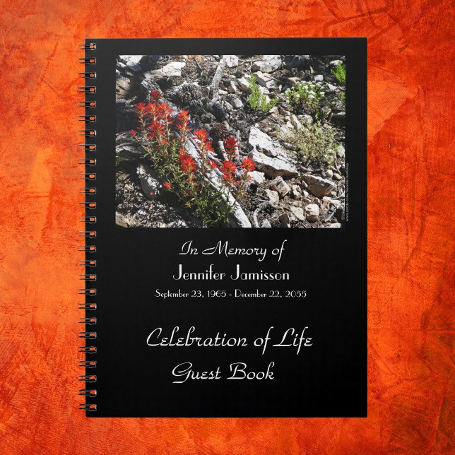 Celebration Life Gast Book, Red Blume Spiral Notizblock (Von Creator hochgeladen)