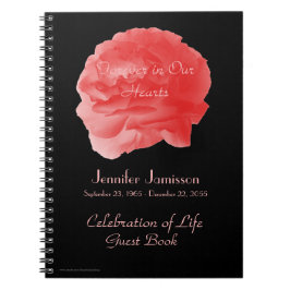 Celebration Life Gästebuch Koralle Rosa Spirale Notizblock