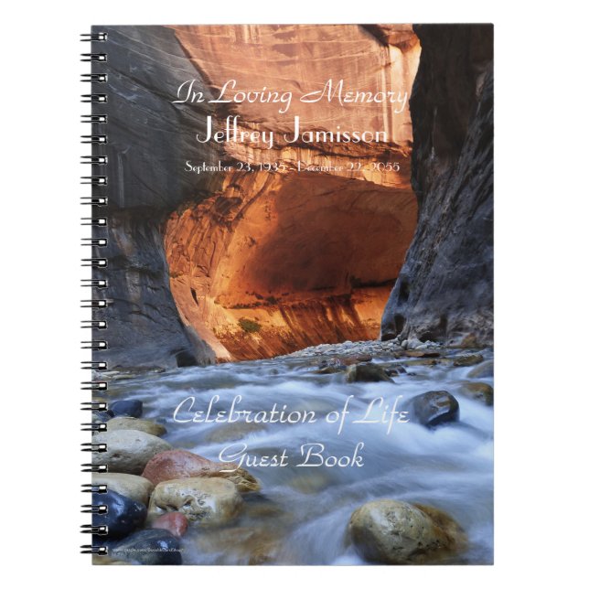 Celebration Life Gästebuch Zion Narrows Notebook Notizblock (Vorderseite)