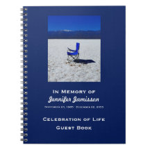 Célébration Livre d'or Chaise Bleue Sable Blanc