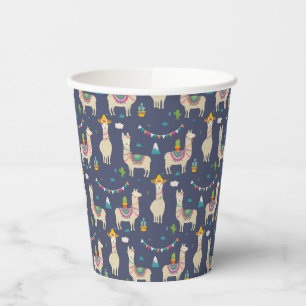 Celebration Llama Pattern Pappbecher