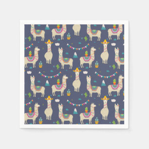 Celebration Llama Pattern Serviette