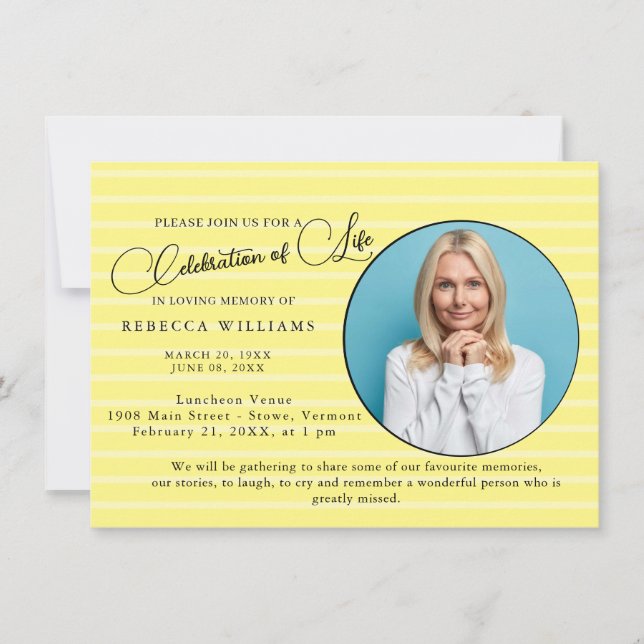 Célébration minime de la vie Invitation (Devant)