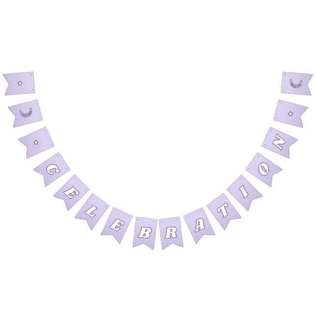 Celebration Niedlich Lavender Lila Funky Letters Wimpelkette (Alle)
