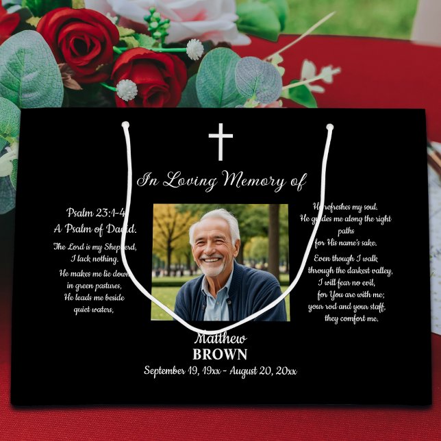 Celebration Of Life 1 Photo Bible Verse  Große Geschenktüte (Von Creator hochgeladen)