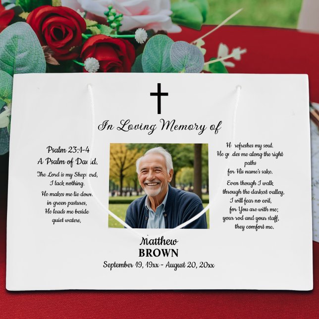 Celebration Of Life 1 Photo Bible Verse  Große Geschenktüte (Von Creator hochgeladen)