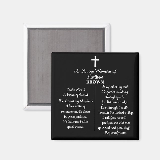 Celebration Of Life Bible Verse Funeral Keepsake Magnet (Vorderseite/Rückseite)