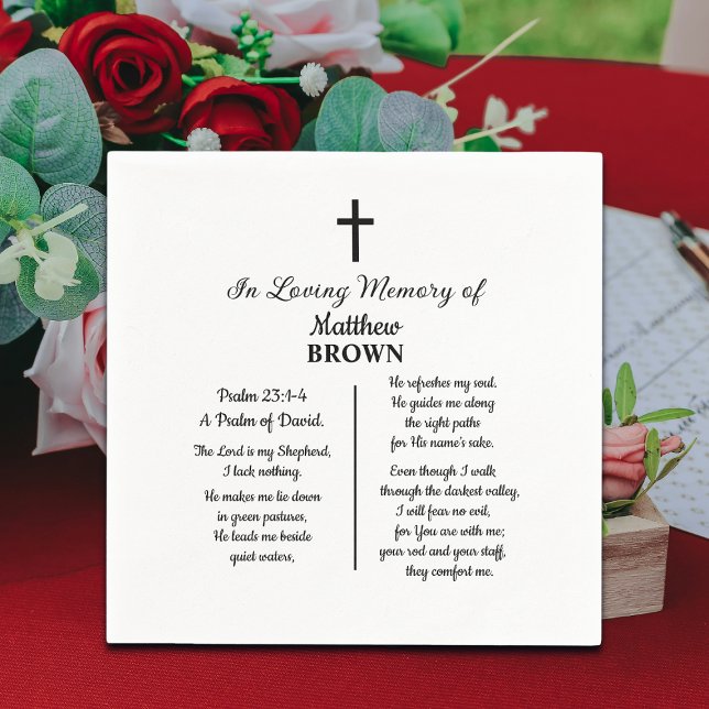 Celebration Of Life Bible Verse Funeral Serviette (Von Creator hochgeladen)