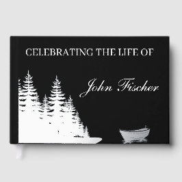 Celebration of Life Fishing Funeral Memorial White Gästebuch