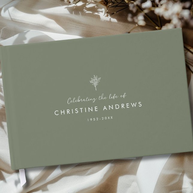 Celebration of Life Floral Memorial Green Gästebuch (Celebration of Life Floral Memorial Green Guest Book)